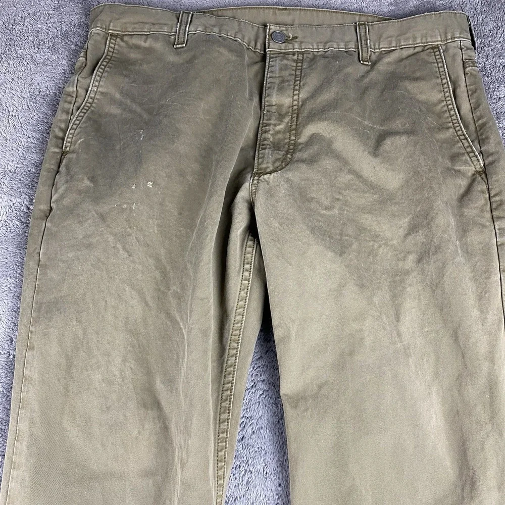 Levis Straight Pants Men 36x30 Tan Khaki Chino Flat‎ Front 100% Cotton